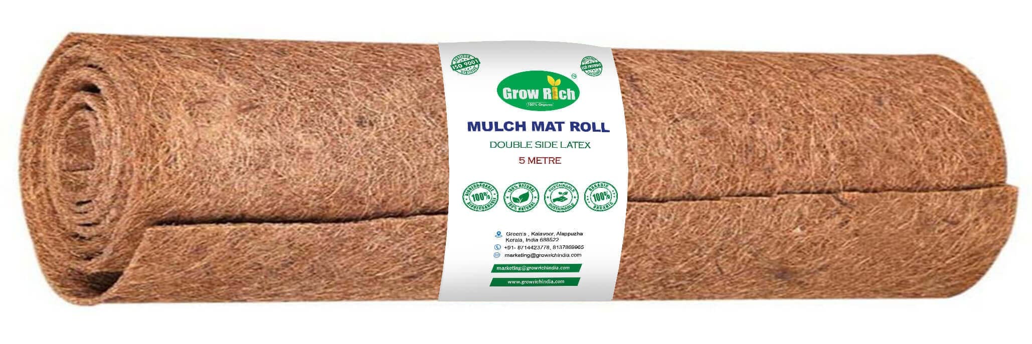 Grow Rich Mulch Mat Roll Double Side Latex 5m 
